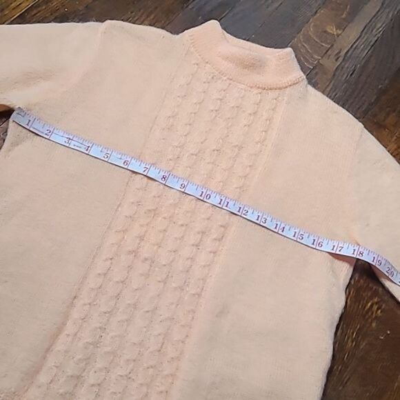 Vintage 1950's Pandira Shagora Wool Mohair Orange Mock Neck Sweater Small - Picture 7 of 11